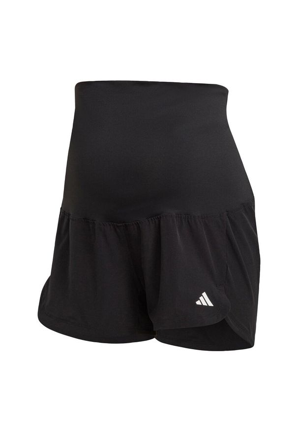 Adidas - Szorty Pacer Woven Stretch Training Maternity. Kolekcja: moda ciążowa. Kolor: biały, czarny, wielokolorowy. Materiał: materiał