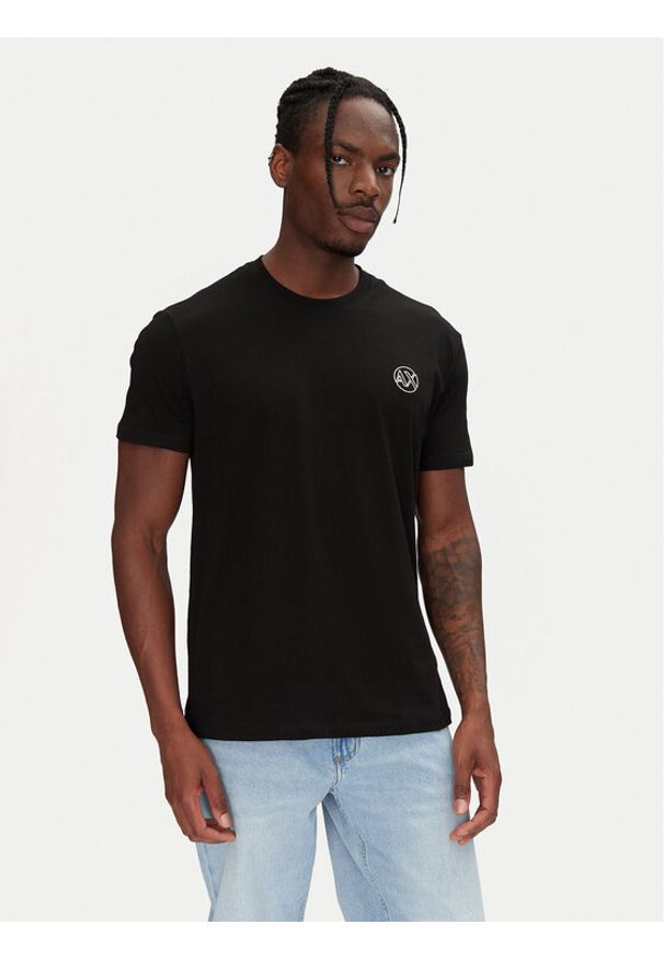 Armani Exchange T-Shirt XM000558 AF10358 UC001 Czarny Regular Fit. Kolor: czarny. Materiał: bawełna