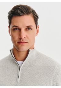 Pako Lorente - PAKO LORENTE- Szary sweter z rozpinaną stójką. Okazja: na co dzień. Typ kołnierza: kołnierzyk stójkowy. Kolor: szary. Materiał: wełna, bawełna. Sezon: jesień. Styl: casual #9