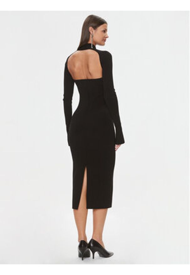 Patrizia Pepe Sukienka dzianinowa 2A2612/K002-K103 Czarny Slim Fit. Kolor: czarny. Materiał: lyocell