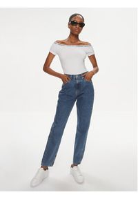 Calvin Klein Jeans Bluzka Logo J20J223098 Biały Slim Fit. Kolor: biały. Materiał: bawełna #2
