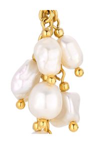 MOKOBELLE - Wiszące kolczyki z perłami Gracja. Materiał: pozłacane, srebrne. Kolor: złoty. Kamień szlachetny: perła #3