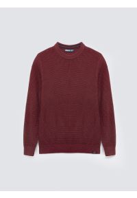 Big-Star - Sweter męski bawełniany bordowy Carlo 604. Okazja: na co dzień. Kolor: czerwony. Materiał: bawełna. Wzór: ze splotem. Styl: klasyczny, casual, elegancki #5