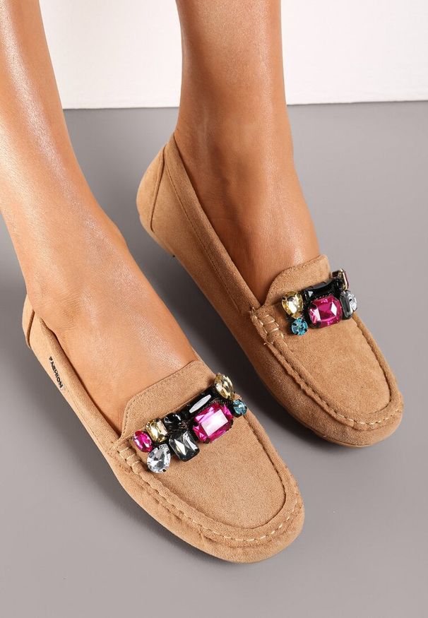 Born2be - Beżowe Mokasyny z Wkładką ze Skóry Naturalnej Mapho. Okazja: na co dzień. Kolor: beżowy. Materiał: skóra. Styl: klasyczny, casual, elegancki