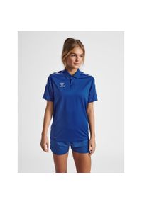 Damska koszulka polo Hummel Functional. Typ kołnierza: polo. Kolor: niebieski. Materiał: materiał. Styl: sportowy