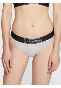 Calvin Klein Swimwear Dół od bikini Classic KW0KW01949 Srebrny. Kolor: srebrny. Materiał: syntetyk