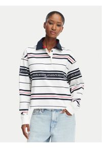 Tommy Jeans Polo DW0DW23145 Biały Regular Fit. Typ kołnierza: polo. Kolor: biały. Materiał: bawełna #1