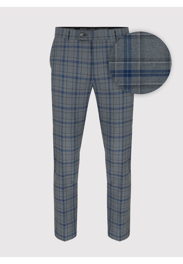 Pako Lorente - PAKO LORENTE – Spodnie garniturowe P22WP-6G-033-S-S. Materiał: wełna. Wzór: kratka