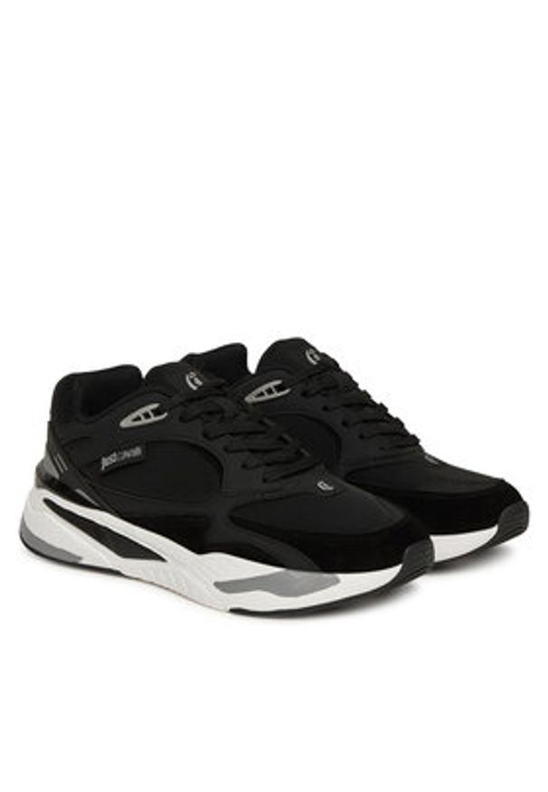 Just Cavalli Sneakersy 79QA3SD2 ZSD38 Czarny. Kolor: czarny. Materiał: materiał