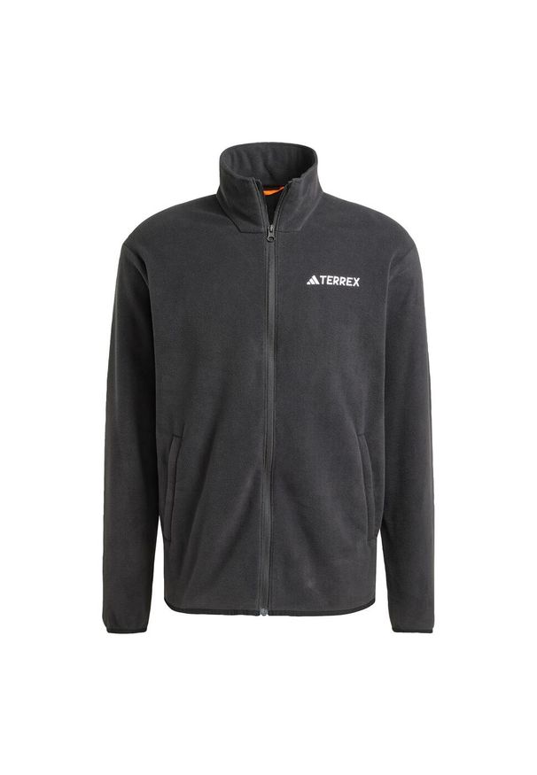 Adidas - Bluza polarowa Multi Essentials z suwakiem na całej długości. Kolor: czarny. Materiał: materiał, polar. Sport: turystyka piesza