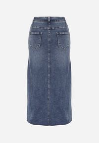Born2be - Niebieska Jeansowa Spódnica Maxi z Wysokim Stanem Nicyela. Stan: podwyższony. Kolor: niebieski. Materiał: jeans