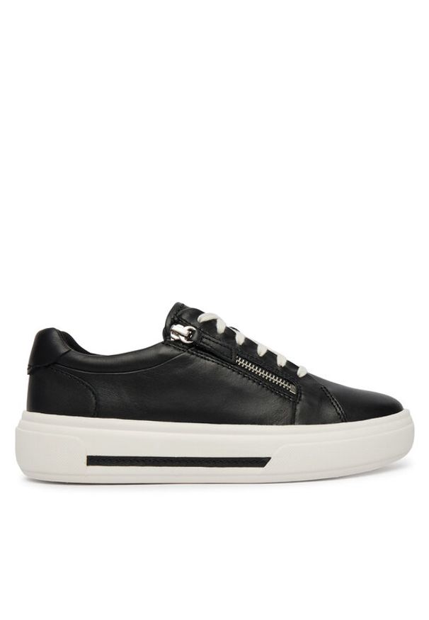 Clarks Sneakersy Hollyrose Zip 26185913 Czarny. Kolor: czarny. Materiał: skóra