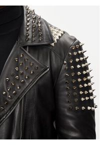 Serge Pariente Kurtka skórzana Studer Czarny Slim Fit. Kolor: czarny. Materiał: skóra