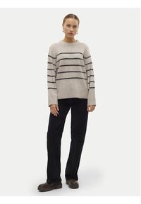 Vero Moda Sweter Flawless 10320487 Beżowy Loose Fit. Kolor: beżowy. Materiał: syntetyk