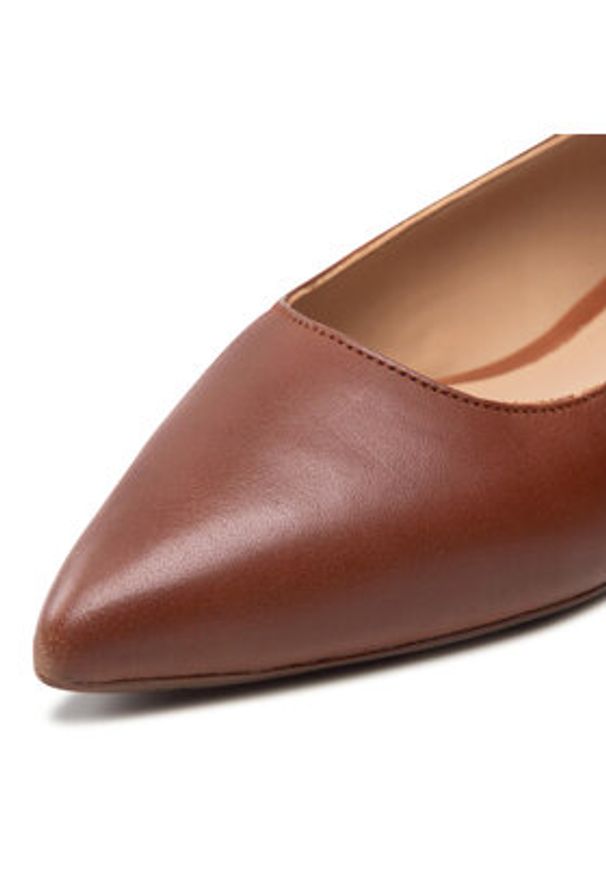 Lauren Ralph Lauren - LAUREN RALPH LAUREN Baleriny Londyn 802862706002 Brązowy. Kolor: brązowy. Materiał: skóra