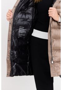 Hetrego - HETREGO Beżowa damska kurtka puchowa Leonie Quilted Woman Jacket With Detached Hood, Rozmiar 38 EU - 42 IT. Okazja: na co dzień. Kolor: beżowy. Materiał: puch. Długość rękawa: długi rękaw. Długość: długie. Styl: casual #3