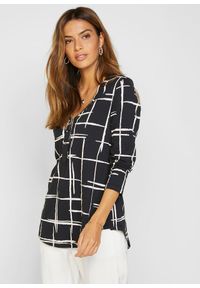 bonprix - Długi shirt. Kolor: czarny. Długość: długie. Styl: elegancki, klasyczny #1