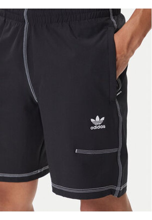 Adidas - adidas Szorty sportowe Trefoil Essentials KA8539 Czarny Loose Fit. Kolor: czarny. Materiał: syntetyk. Styl: sportowy