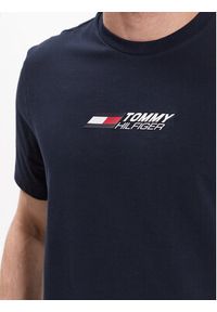 TOMMY HILFIGER - Tommy Hilfiger T-Shirt Essential Big Logo MW0MW30437 Granatowy Regular Fit. Kolor: niebieski. Materiał: bawełna #4