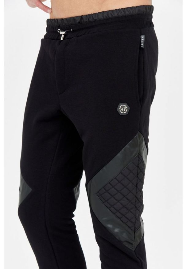 Philipp Plein - PHILIPP PLEIN Pikowany czarny dres męski, Rozmiar M. Kolor: czarny. Materiał: dresówka. Sport: bieganie