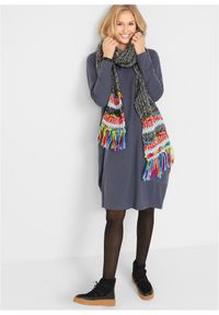 bonprix - Sukienka z dżerseju o linii litery O. Kolor: fioletowy. Materiał: jersey, bawełna. Długość rękawa: długi rękaw #1