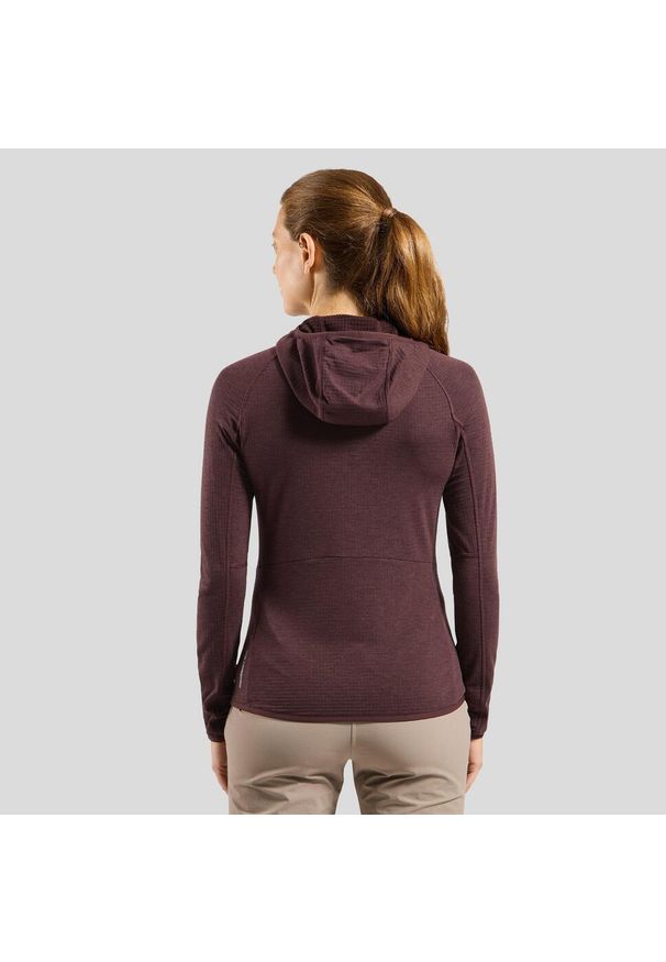 Bluza damska z kapturem Odlo Ascent Mid Layer Hoody Full Zip. Typ kołnierza: kaptur. Kolor: brązowy