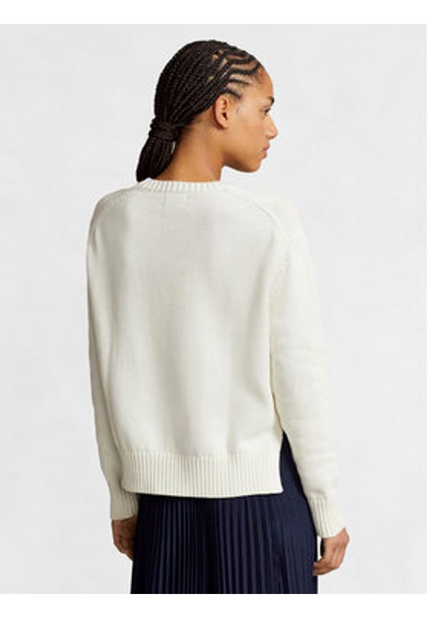 Polo Ralph Lauren Sweter Cn Po 211898583003 Écru Regular Fit. Typ kołnierza: polo. Materiał: bawełna