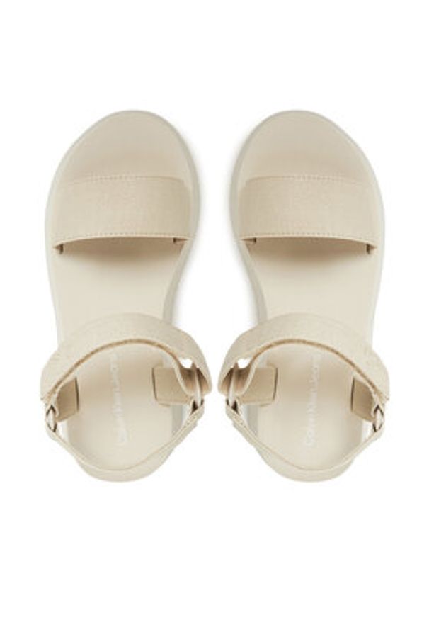 Calvin Klein Jeans Sandały Sandal Velcro Webbing Mg YW0YW01693 Écru. Materiał: materiał
