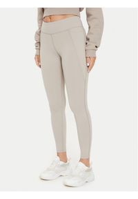 Reebok Legginsy Lux Tight 100076185 Beżowy Slim Fit. Kolor: beżowy. Materiał: syntetyk