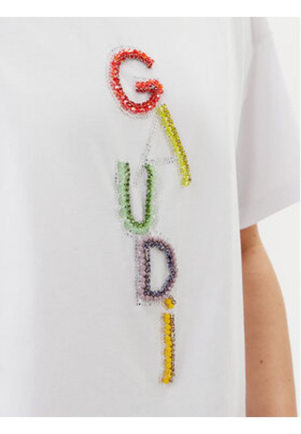 Gaudi T-Shirt 511BD64027 Biały Regular Fit. Kolor: biały. Materiał: bawełna