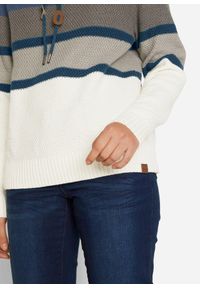 bonprix - Sweter z wysokim kołnierzem. Kolor: niebieski. Materiał: skóra, bawełna #3