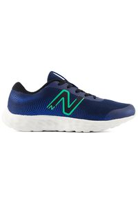 Buty dziecięce New Balance GP520RG8 – granatowe. Kolor: niebieski. Materiał: guma, materiał, syntetyk. Szerokość cholewki: normalna. Sport: fitness