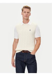 Polo Ralph Lauren Sweter 710979113003 Écru Regular Fit. Typ kołnierza: polo. Materiał: bawełna