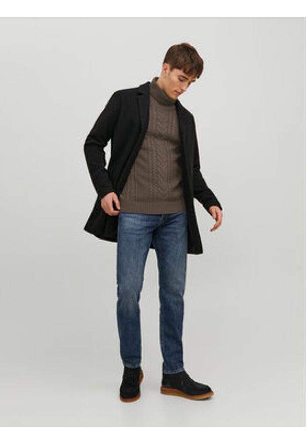 Jack & Jones - Jack&Jones Golf 12236315 Brązowy Regular Fit. Typ kołnierza: golf. Kolor: brązowy. Materiał: syntetyk