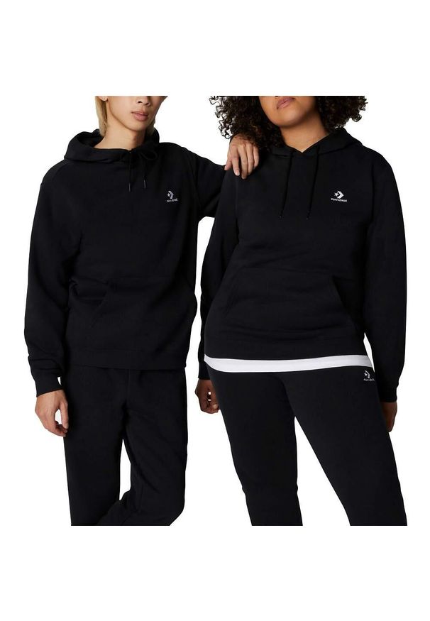Converse - Bluza z Kapturem Go-To Embroidered Star Chevron Rozmiar M Czarny - 10024509-A02. Typ kołnierza: kaptur. Kolor: czarny. Wzór: haft. Sport: skateboard