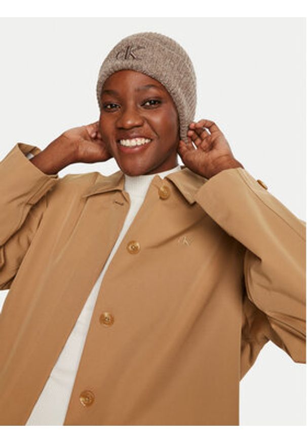 Calvin Klein Czapka Thick Embroidery K60K612321 Beżowy. Kolor: beżowy. Materiał: materiał, akryl
