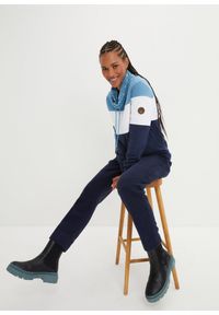 bonprix - Bluza z drukowanym kołnierzem, z czystej bawełny. Kolor: niebieski. Materiał: bawełna #3