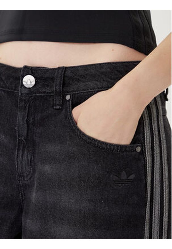 Adidas - adidas Jeansy adicolor Denim Adilenium JV7453 Czarny Wide Leg. Kolor: czarny