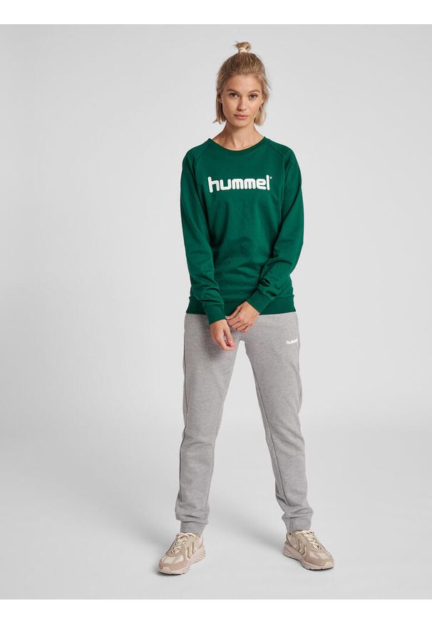 Bluza do piłki ręcznej damska Hummel Go Cotton Logo Sweatshirt Woman. Kolor: biały, zielony, wielokolorowy