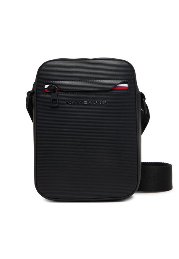 TOMMY HILFIGER - Tommy Hilfiger Saszetka Th Corp Mini Reporter AM0AM14020 Czarny. Kolor: czarny. Materiał: skóra