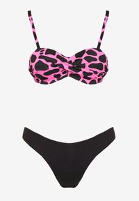 Born2be - Fuksjowe Bikini 3-częściowe Biustonosz i Dwie Pary Fig Milarella. Kolor: różowy. Wzór: aplikacja, gładki #3