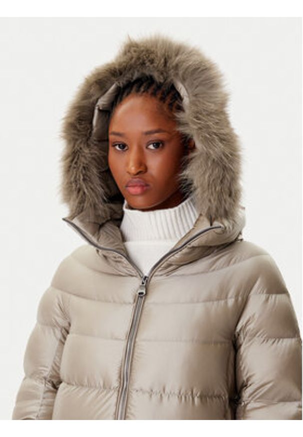 Hetrego - Hetregó Kurtka puchowa Hanna 8P602F 25WD02 Beżowy Regular Fit. Kolor: beżowy. Materiał: syntetyk