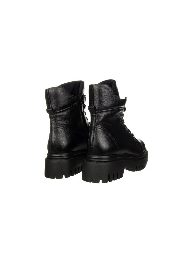 Trzewiki Bayla-159 4880 126-F Czarny Lico 159177, Skóra naturalna. Kolor: czarny. Materiał: skóra. Szerokość cholewki: normalna. Wzór: aplikacja. Sezon: jesień, zima. Obcas: na obcasie. Styl: klasyczny. Wysokość obcasa: średni