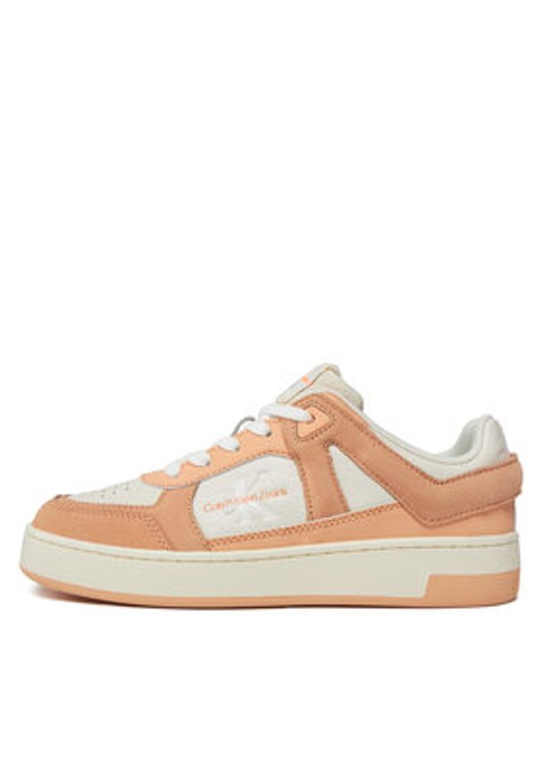 Calvin Klein Jeans Sneakersy Basket Cupsole Low Mix Ml Fad YW0YW01301 Pomarańczowy. Kolor: pomarańczowy. Materiał: skóra