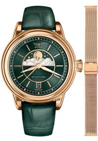 AVIATOR - Zegarek damski Aviator V.1.33.2.263.4-SET różowe złoto. Kolor: złoty, wielokolorowy, różowy #1