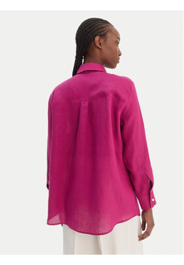 Marella Koszula Editore 2613111084 Różowy Regular Fit. Kolor: różowy. Materiał: len