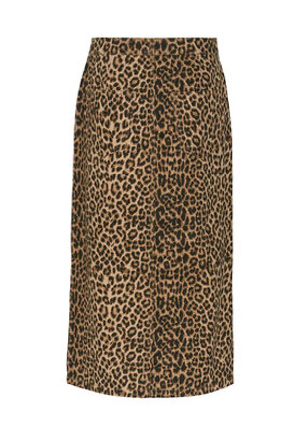 Vero Moda Spódnica jeansowa Veri 10331065 Brązowy Regular Fit. Kolor: brązowy. Materiał: bawełna