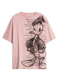 Desigual T-Shirt Donald 25SWTKAH Różowy Loose Fit. Kolor: różowy. Materiał: bawełna #6