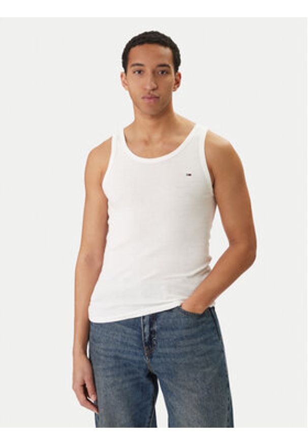 Tommy Jeans Komplet tank topów DM0DM20769 Biały Slim Fit. Kolor: biały. Materiał: bawełna