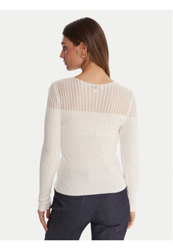 Guess Sweter W5BR62 Z0890 Écru Slim Fit. Materiał: syntetyk